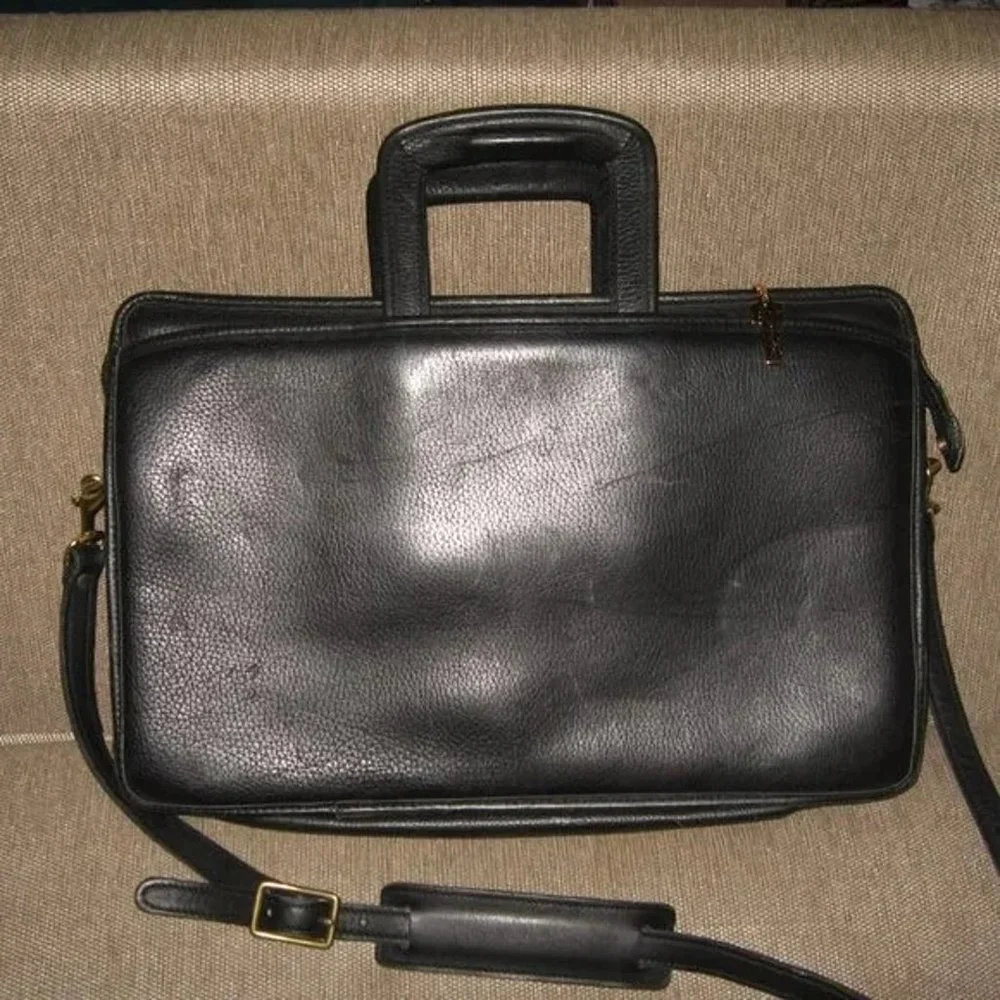❤️JACK GEORGES Business Double Gusset Briefcase to Clutch / Laptop Shoulder Bag